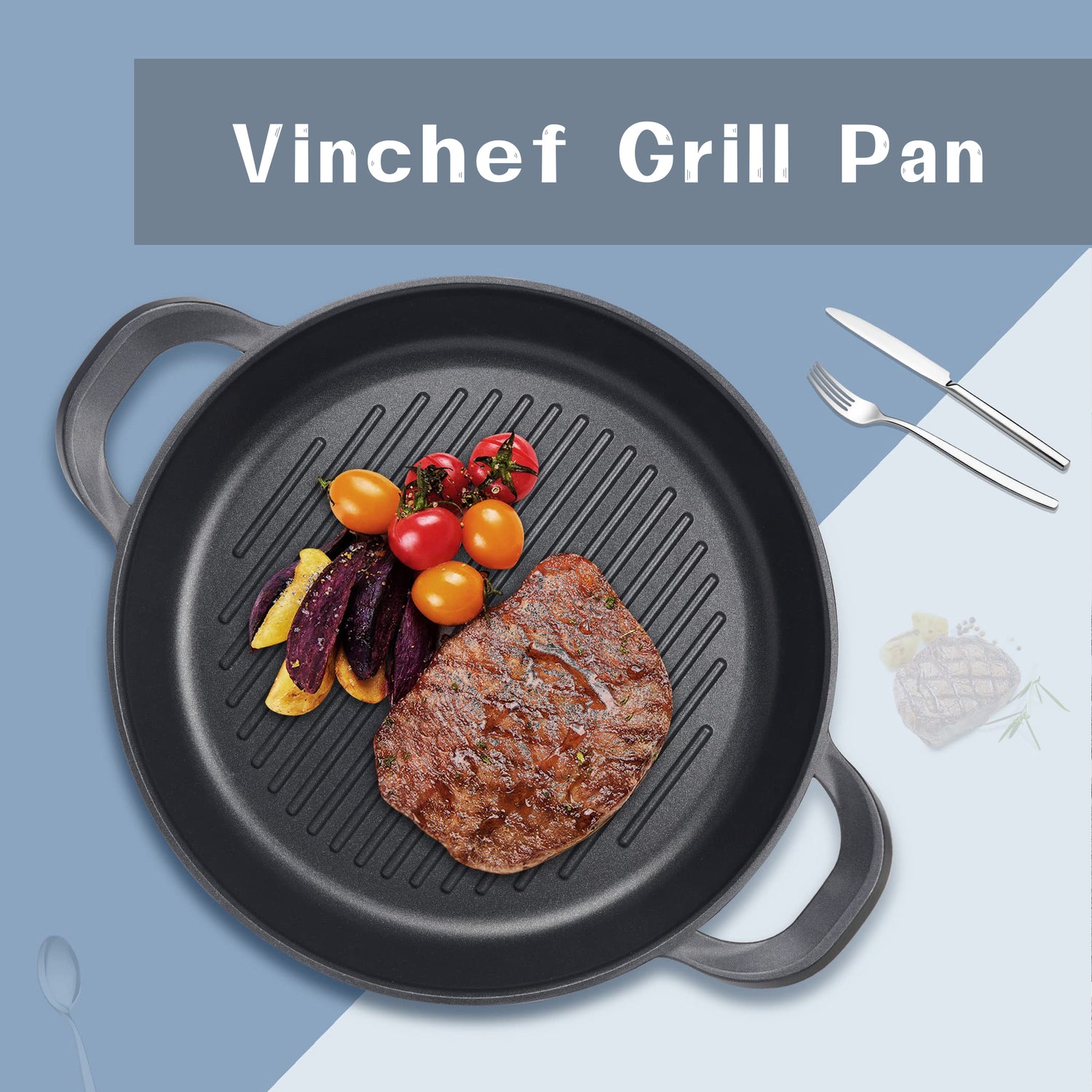 Vinchef Nonstick Grill Pan