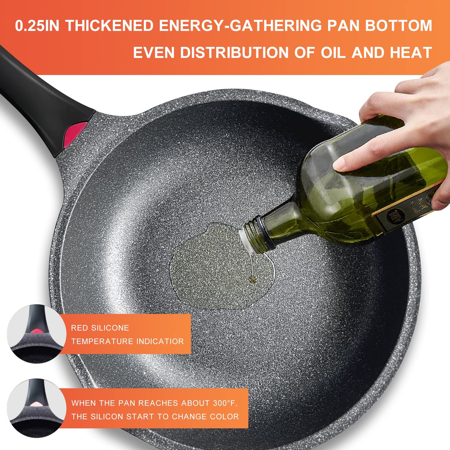 Vinchef Nonstick Skillet with Lid