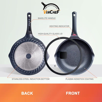 Vinchef Nonstick Skillet with Lid