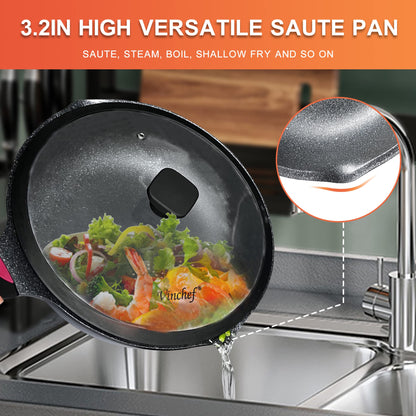 Vinchef Nonstick Skillet with Lid